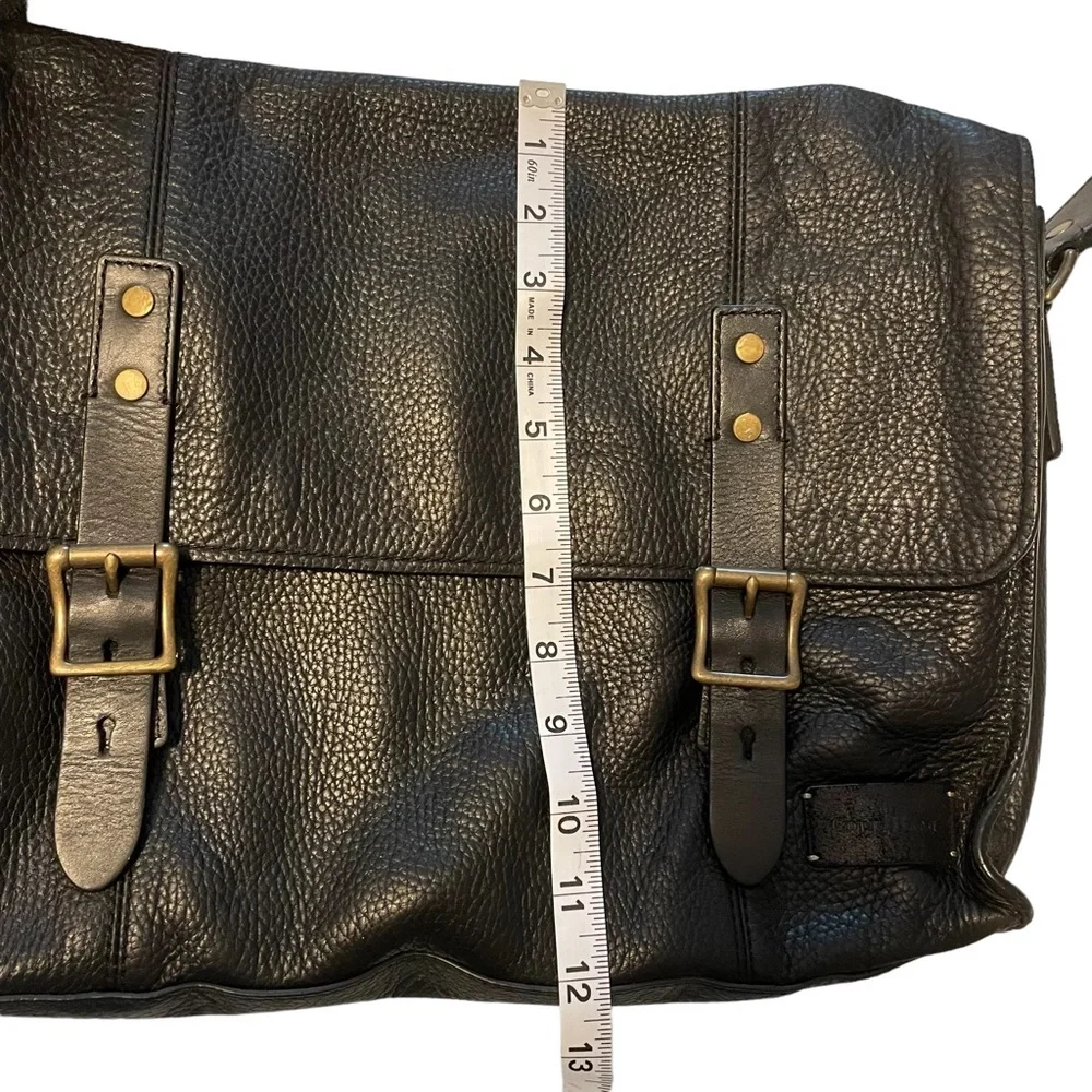 Vintage Cole Haan Black Leather Messenger Bag